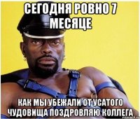 Сегодня ровно 7 месяце Как мы убежали от усатого чудовища Поздровляю коллега