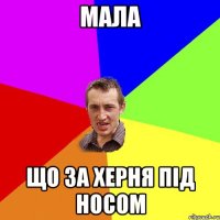 МАЛА ЩО ЗА ХЕРНЯ ПіД НОСОМ