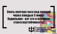 Спать полтора часа под орущий через каждые 5 минут будильник - вот это я понимаю стрессоустойчивость!