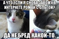 А что,если я снова завожу в интернете роман с Ольгой? Да не,бред какой-то.