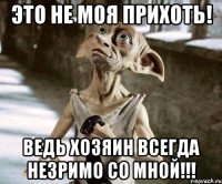 Это не моя прихоть! Ведь хозяин всегда незримо со мной!!!