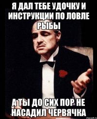 Я дал тебе удочку и инструкции по ловле рыбы А ты до сих пор не насадил червячка