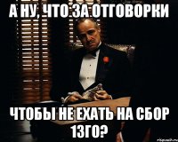 а ну, что за отговорки чтобы не ехать на сбор 13го?