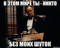 В этом мире ты - никто Без моих шуток