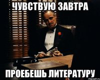 Чувствую завтра проебешь литературу