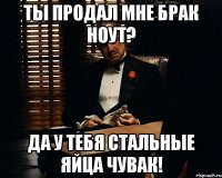 Ты продал мне брак ноут? Да у тебя стальные яйца чувак!