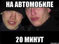 на автомобиле 20 минут