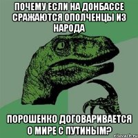 Почему если на Донбассе сражаются ополченцы из народа Порошенко договаривается о мире с Путиным?