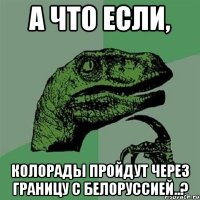 А что если, колорады пройдут через границу с Белоруссией..?