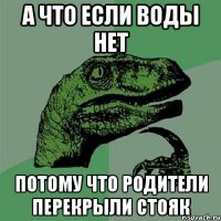 А что если воды нет Потому что родители перекрыли стояк