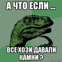 А что если ... ВСе хози давали камни ?