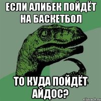 Если Алибек пойдёт на баскетбол То куда пойдёт Айдос?