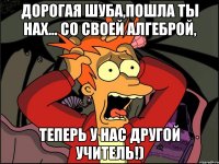 Дорогая Шуба,пошла ты нах... со своей алгеброй, Теперь у нас другой учитель!)