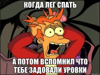 Когда лег спать а потом вспомнил что тебе задовали уровки