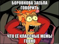 Боровкова заебла говорить что её классные мемы говно
