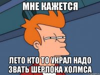 мне кажется лето кто то украл надо звать шерлока холмса