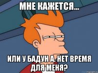 МНЕ КАЖЕТСЯ... или у Бадун А. нет время для меня?