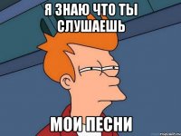 Я знаю что ты слушаешь мои песни