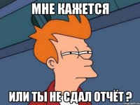МНЕ КАЖЕТСЯ ИЛИ ТЫ НЕ СДАЛ ОТЧЁТ ?