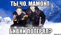 Ты чо, мамонт, Бивни потерял?