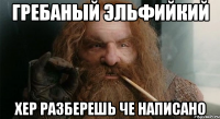 Гребаный эльфийкий Хер разберешь че написано