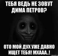 тебя ведь не зовут Дима Петров? ото мой дух уже давно ищет тебя! мхааа..!