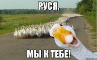 РУСЯ, МЫ К ТЕБЕ!