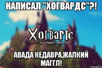 Написал "Хогвардс"?! АВАДА КЕДАВРА,жалкий маггл!