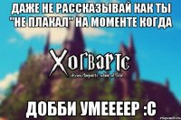 Даже не рассказывай как ты "не плакал" на моменте когда ДОББИ УМЕЕЕЕР :С