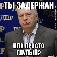 Ты задержан Или просто глупый?