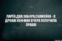 Ларёк,два забора,скамейка - в дрова! Хофман вчера получила права!