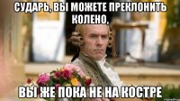 Сударь, вы можете преклонить колено, Вы же пока не на костре
