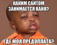 Каким сайтом занимается Ваня? Где моя предоплата?