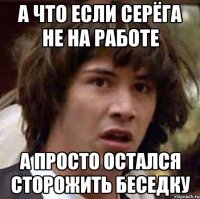 а что если серёга не на работе а просто остался сторожить беседку