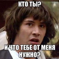 Кто ты? И что тебе от меня нужно?