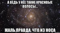 А ведь у нее такие красивые волосы... Жаль,правда, что из носа