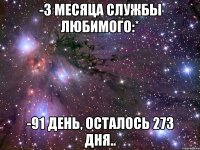 -3 месяца службы любимого:* -91 день, осталось 273 дня..