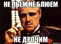 НЕ ПЬЕМ НЕ БЛЮЕМ НЕ ДРОЧИМ
