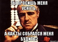 Ты просишь меня уснуть, А как ты собрался меня будить?