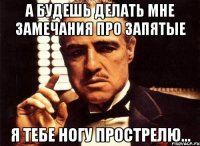 а будешь делать мне замечания про запятые я тебе ногу прострелю...