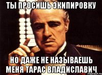 Ты просишь экипировку Но даже не называешь меня Тарас Владиславич