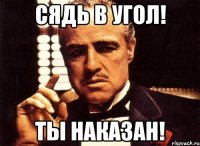 Сядь в угол! Ты наказан!