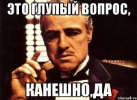 Это глупый вопрос, канешно,да