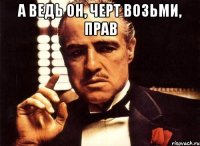 А ВЕДЬ ОН, ЧЕРТ ВОЗЬМИ, ПРАВ 