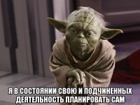  Я в состоянии свою и подчиненных деятельность планировать сам