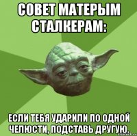 Совет матерым сталкерам: если тебя ударили по одной челюсти, подставь другую.