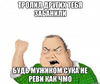 Тролил других тебя забанили Будь мужиком сука не реви как чмо