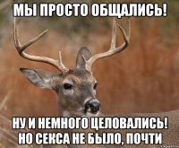 Мы просто общались! Ну и немного целовались! Но секса не было, почти