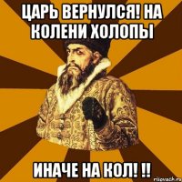 Царь вернулся! На колени холопы Иначе на кол! !!