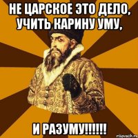 НЕ ЦАРСКОЕ ЭТО ДЕЛО, УЧИТЬ КАРИНУ УМУ, И РАЗУМУ!!!!!!